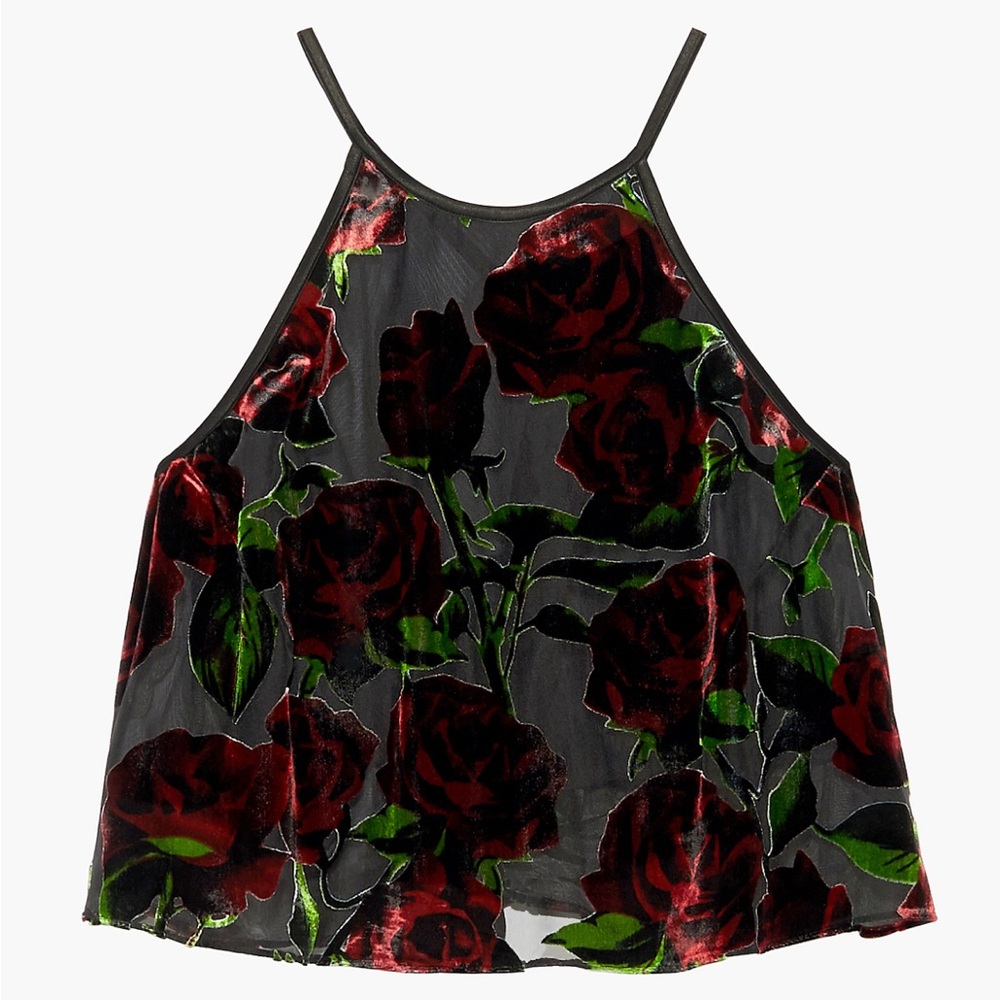 Savage X Fenty NWT Floral Velvet Crop Tank Top XL